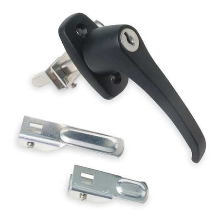 Cam Latch, Keyed, Black Powder Coated, Grip: 2-7/32 in MPN:1XNZ7