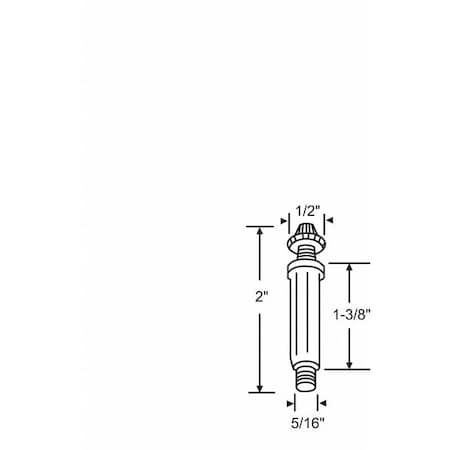 Pivot Pin, 1/2 in W, 2 in L, Gray MPN:2-121