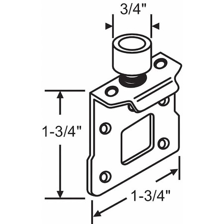 Roller Bracket, Steel Plated, 2-1/2