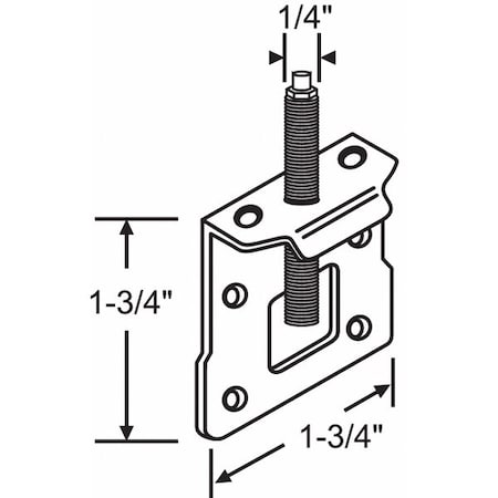Closet Door Pivot Bracket, Steel, 2.8 in D MPN:2-69