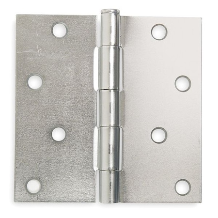 Door and Butt Hinge, Steel, Full Mortise Mounting, 1 3/4 in Leaf W x 4 in Leaf H, zinc plated MPN:4PA61