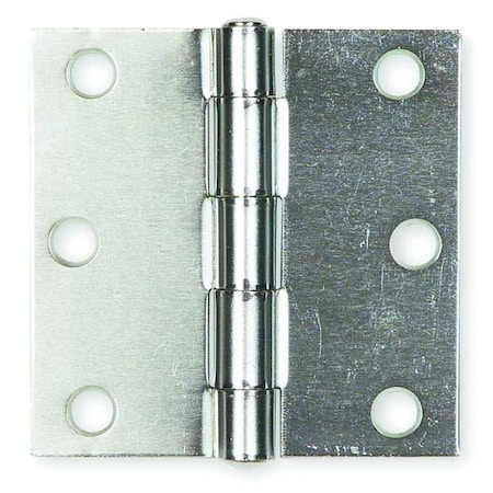 Door and Butt Hinge, Steel, Full Mortise Mounting, 1 1/4 in Leaf W x 3 in Leaf H, zinc plated MPN:4PA63