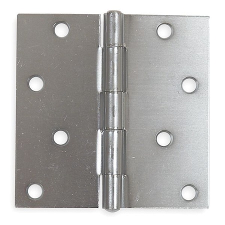 Door and Butt Hinge, Steel, Full Mortise Mounting, 1 3/4 in Leaf W x 4 in Leaf H, zinc plated MPN:4PA64