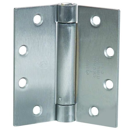 Spring Hinge, Steel, Full Mortise Mounting, 2 in Leaf W x 4 in Leaf H, Satin Chrome MPN:4PA79