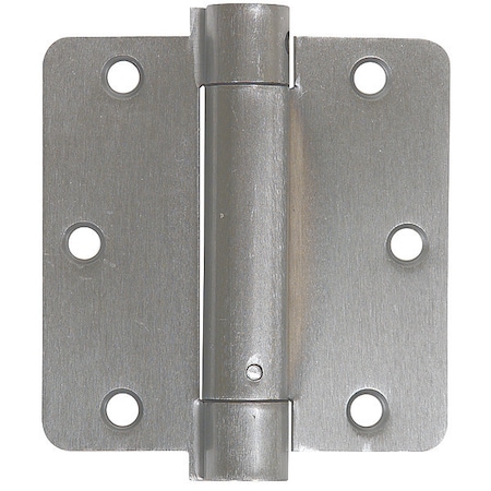Spring Hinge, Steel, Full Mortise Mounting, 1 3/4 in Leaf W x 3 1/2 in Leaf H, Satin Chrome MPN:4PA91