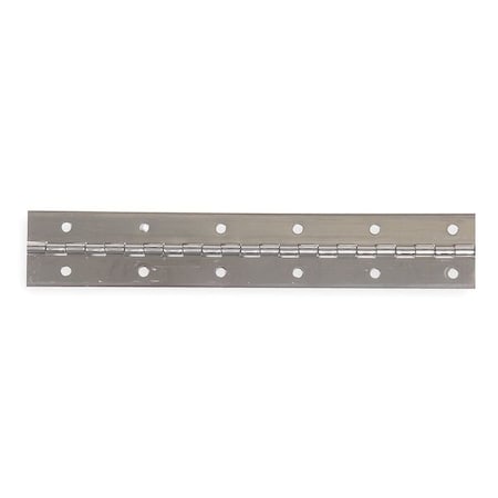 Piano Hinge, Aluminum, Full Surface Mounting, 1 in Leaf W x 72 in Leaf H, Aluminum MPN:4PB38