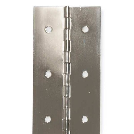 Piano Hinge, Stainless Steel, Full Surface Mounting, 1 in Leaf W x 72 in Leaf H, Stainless steel MPN:4PB39