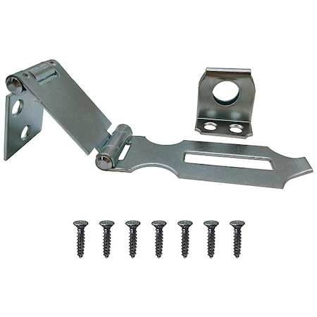 Double Hinge Safety Hasp, Steel, 3 In. L MPN:4PE46