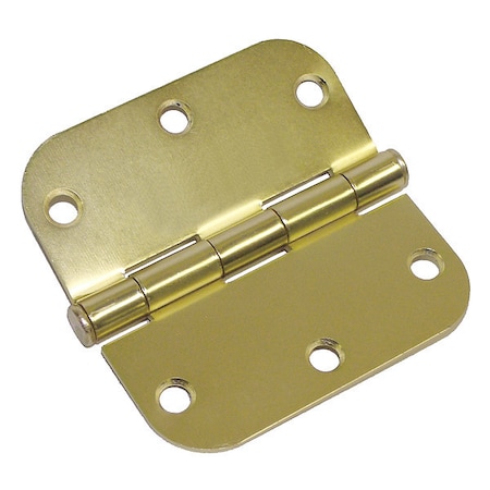 Door and Butt Hinge, Steel, Full Mortise Mounting, 3 1/2 in Leaf W x 3 1/2 in Leaf H, Satin Brass MPN:56-262SBRS