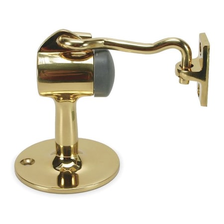 Hook-Style Door Holder, 2-7/32In, Br Brass MPN:5U617