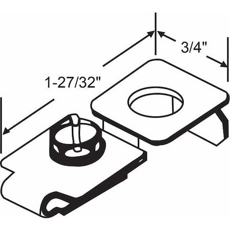 Closet Door Pivot Bracket, Steel, 1.8 in D MPN:7-200-5