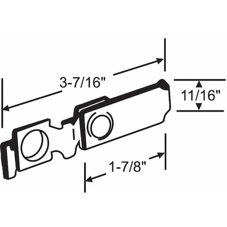 Closet Door Pivot Bracket, Steel, 3.4 in D MPN:7-216
