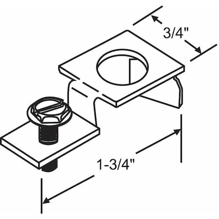 Closet Door Pivot Bracket, Steel, 1.8 in D MPN:7-226-5