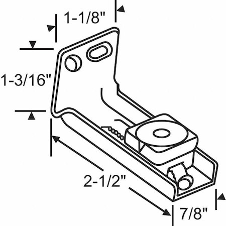 Closet Door Pivot Bracket, Steel, 2.3 in D MPN:7-241-5