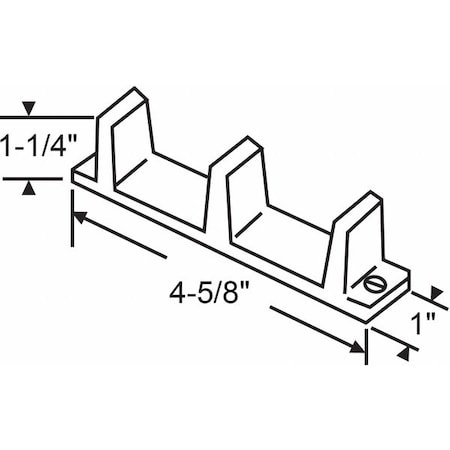 Guide, 1 in W, 4 5/8 in L, White MPN:8-208