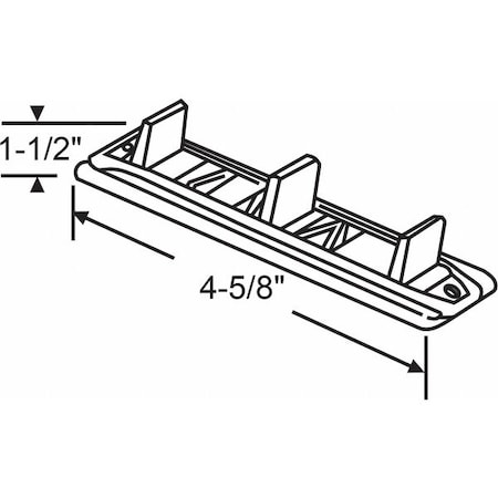 Door Floor Guide, Nylon/Steel, 4-5/8