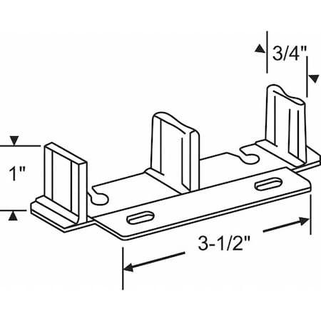 Floor Guide, Steel, Anodized, 4-3/4