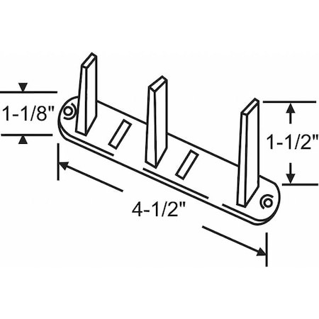 Guide, 1 1/8 in W, 4 1/2 in L, Gray MPN:8-330