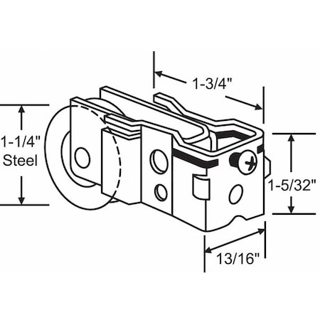 Roller, 13/16 in W, 1 5/32 in L, Gray MPN:9-215