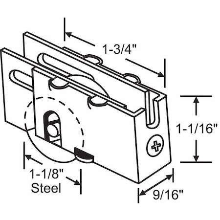 Patio Door Roller Assembly 2-1/2