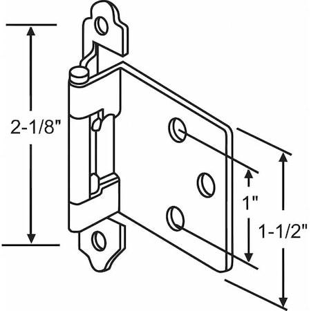 Butt Hinge, Steel, Full Surface Mounting, 2 1/8 in Leaf W x 2 1/8 in Leaf H, Unfinished MPN:900-8910AB