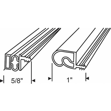 Door Weatherstripping, Beige, 6 13/16 ft L MPN:900-9000SBG-25