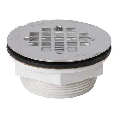 Shower Drain, Compression, PVC, SS Grid MPN:133-102