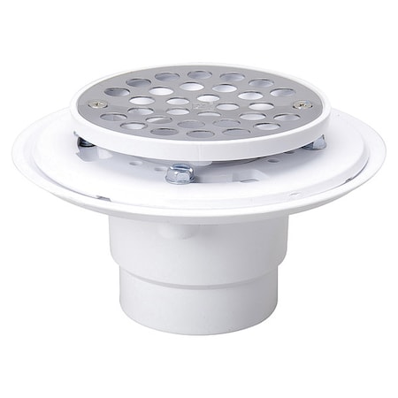 Shower Drain, Clamping, PVC, Plastic Lid MPN:133-114