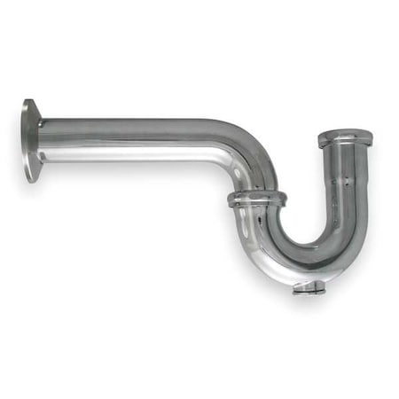 1-1/2 Dia, Brass, Chrome/Brass, Kitchen With Clean Out, P-Trap MPN:1PNL3