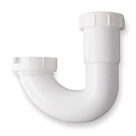 1-1/2 Dia, Polypropylene, White/Plastic, Lavatory/Kitchen, J-Bend MPN:1PNX1