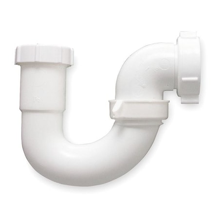 1-1/2 Dia, Polypropylene, White/Plastic, Lavatory/Kitchen, J-Bend MPN:1PNX2