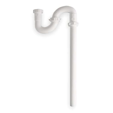 1-1/2 Dia, Polypropylene, White/Plastic, Lavatory, S-Trap MPN:1PNX9