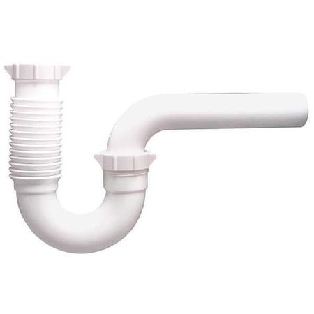 1-1/2 Dia, Polypropylene, White/Plastic, Lavatory/Kitchen Flexible, P-Trap MPN:1PPC5