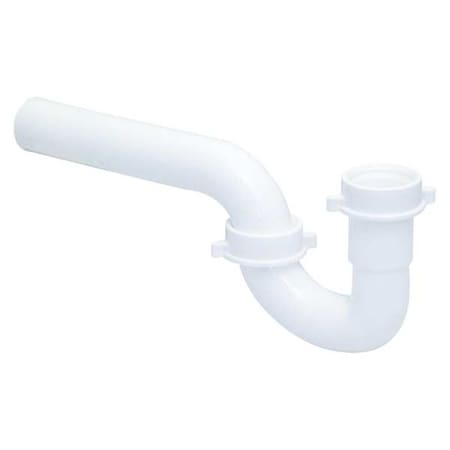 P-Trap, 1-1/2 in Pipe Size, Slip Connection, 10 in Overall Lg, Plastic, White MPN:35375