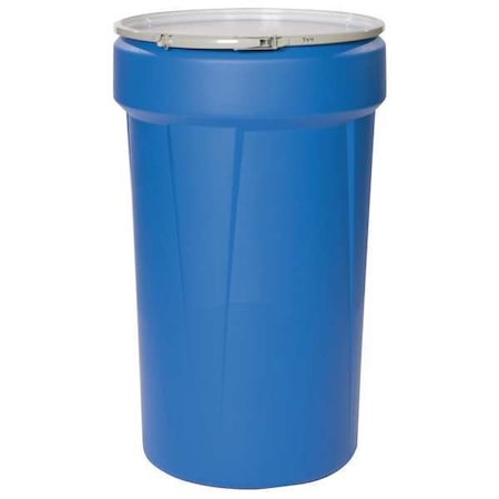 Open Head Transport Drum, Polyethylene, 55 gal, Unlined, Blue MPN:1655MB