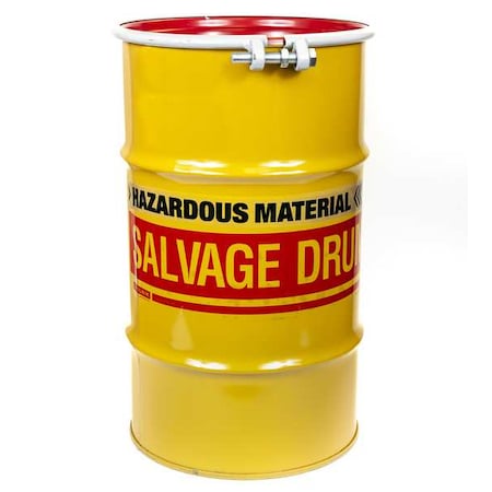 Open Head Transport Drum, Steel, 15 gal, Lined, Yellow MPN:17855M