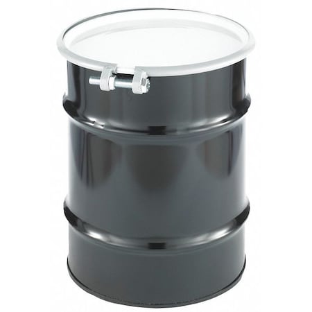 Open Head Transport Drum, Steel, 10 gal, Unlined, Black MPN:CQ1002