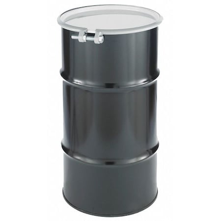 Open Head Transport Drum, Steel, 16 gal, Unlined, Black MPN:CQ1602