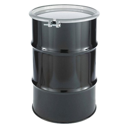 Open Head Transport Drum, Steel, 30 gal, Unlined, Black MPN:CQ3002