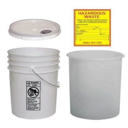 Storage Pail, White, 14.25 in H MPN:FISHER2