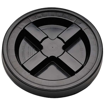 Plastic Pail Lid, Dia 12-3/8 In, Black MPN:GA5BL