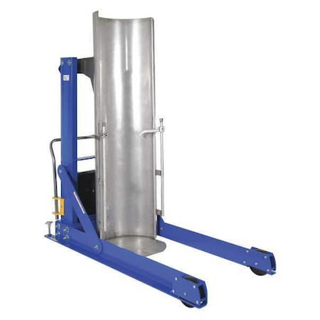 DrumDumper, 84.5inH, SS;Steel, Yellow;Blue MPN:HDD-60-7-P-SSC