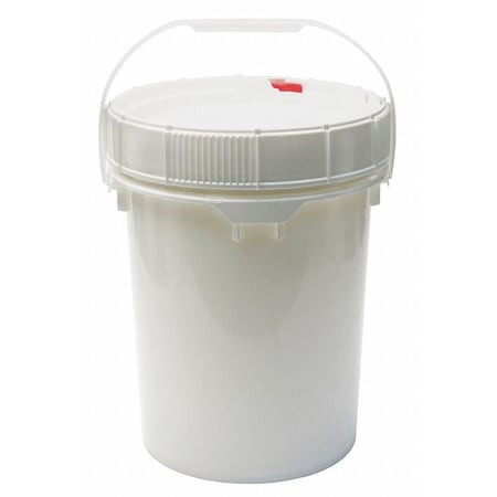 5 gal Open Head Pail W/ Lid, Plastic, White, 11-3/4 in Dia, 16 in H MPN:MNG8005-WL