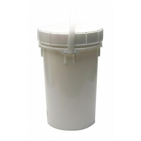 Pail, 6.5 gal., Plastic Handle, White, W/Lid MPN:MNG8006-WL
