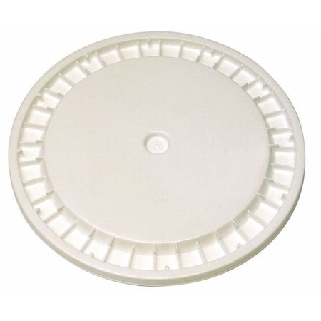 Plastic Pail Lid, White, Snap, 12-3/16