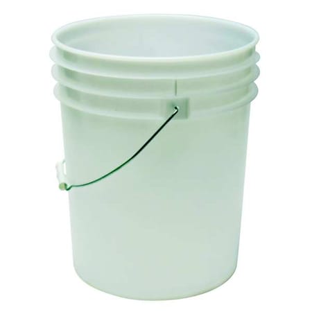 5 gal Open Head Round Pail, White, HDPE, 90 mil MPN:ROP2150-NM