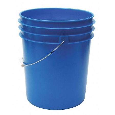 5 gal Open Head Pail, 12-3/8 in Dia, 14-3/4 in H, Blue, HDPE MPN:ROP2150BL-M