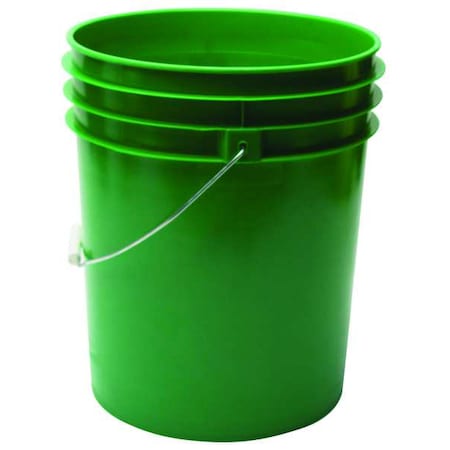 5 gal Open Head Pail, Plastic, Green, 12-3/8 in Dia, 14-3/4 in H MPN:ROP2150GR-M