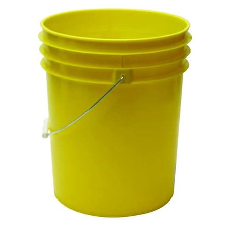 5 gal Open Head Pail, 12-3/8 in Dia, 14-3/4 in H, Yellow, HDPE MPN:ROP2150Y-M