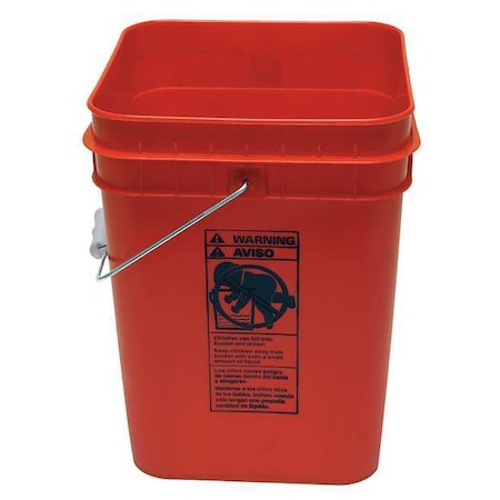 Pail, Open Head, Square, 4 gal, PE, Red MPN:SQ2140R